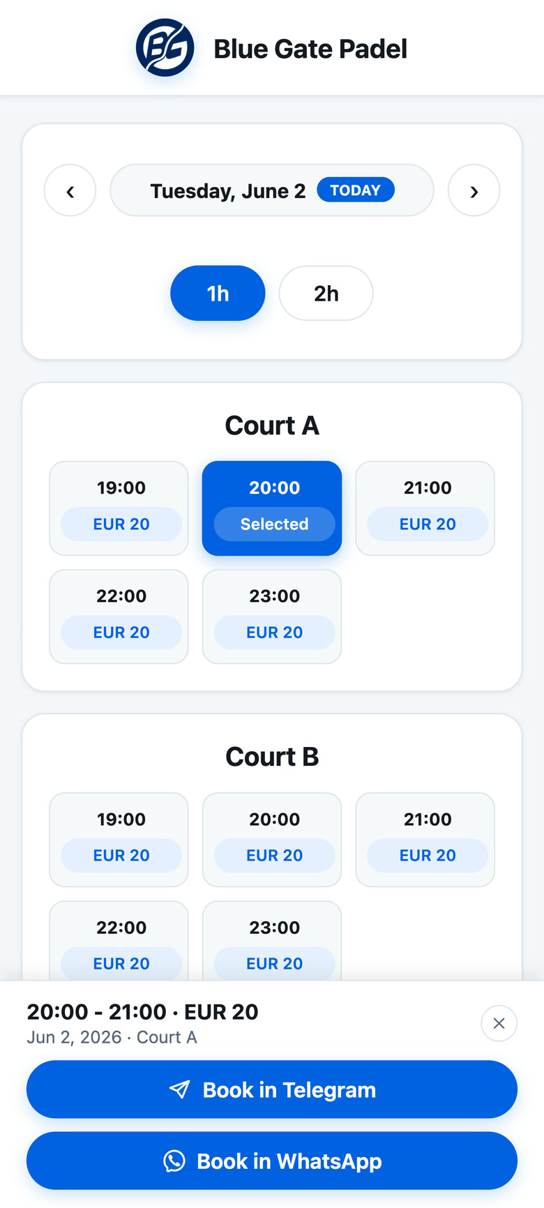 Pingo booking system